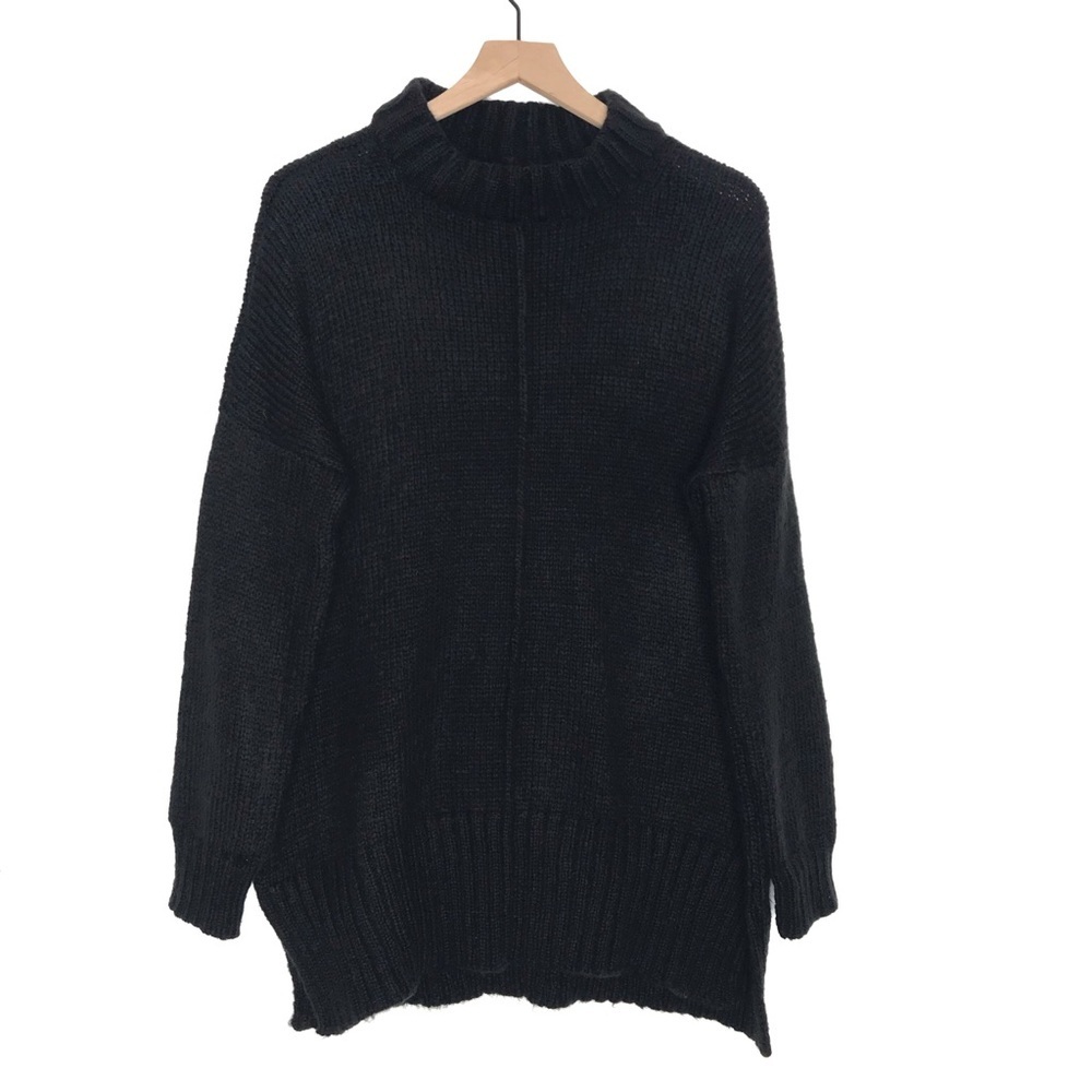 WOODEN SHIPS Black Crew Neck Mohair Wool Blend Sweater S/M